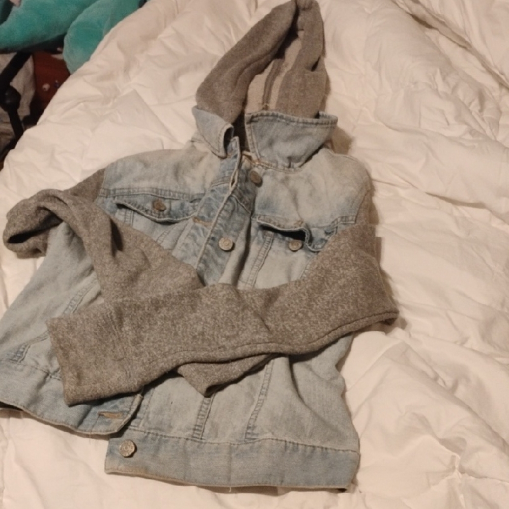 Mudd Kids Denim Jacket with Gray Sleeves